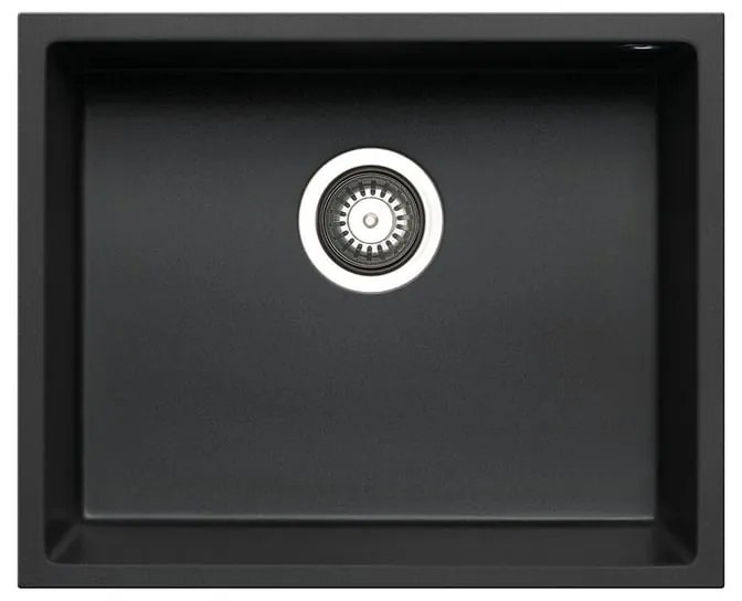Lavello integrato 1 vasca in granito nero PYRAMIS Tetragon L 40 x L 50 cm