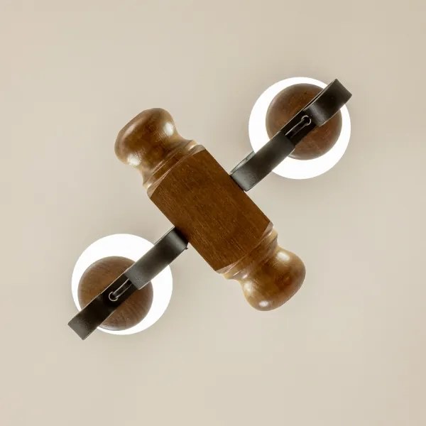 Brilagi - Lampadario a sospensione con catena RUSTIC 2xE14/40W/230V faggio/noce