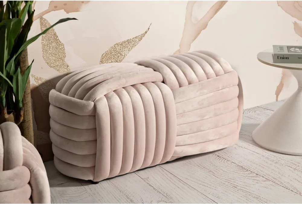 Panchina in velluto rosa chiaro Softy - Mauro Ferretti