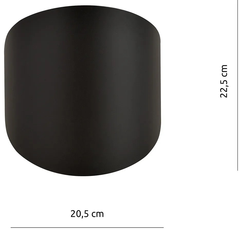 Applique Minimal 1 Luce Indiretta Agni In Acciaio Nero