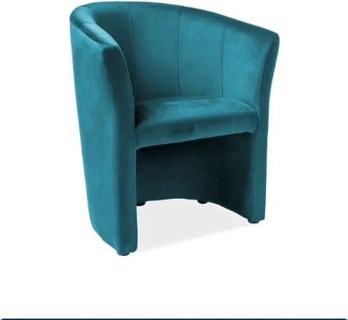 Poltrona TM 1 in velluto turchese - Blu85/wenge