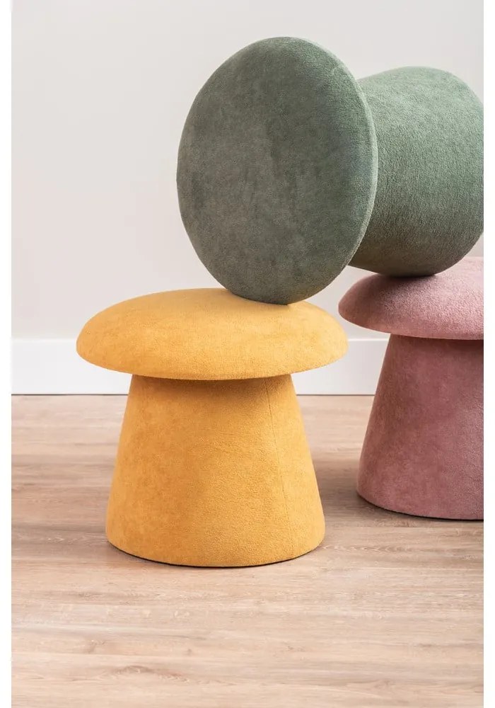 Sgabello in velluto rosa chiaro Mushroom - Leitmotiv