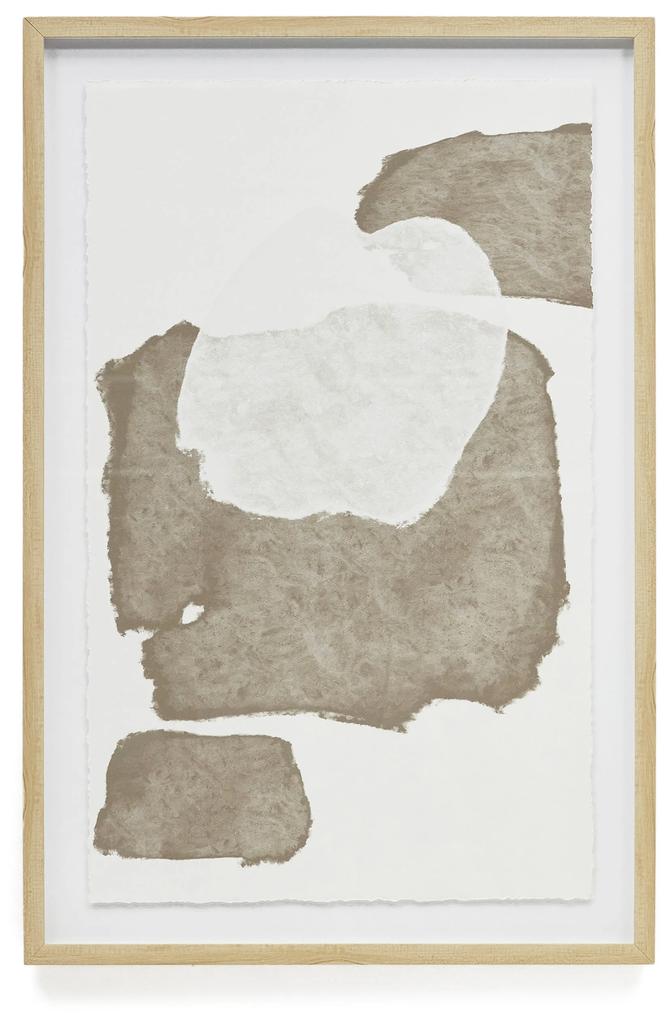 Kave Home - Quadro astratto Torroella bianco e marrone 60 x 90 cm