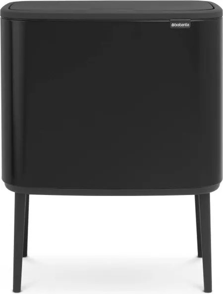 Cestino per la spazzatura in acciaio in nero opaco per raccolta differenziata/touch 33 l Bo Touch Bin – Brabantia
