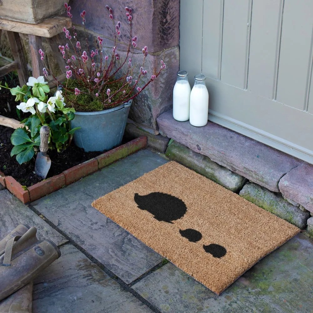 Zerbino in fibra di cocco 40x60 cm Hedgehog Family - Artsy Doormats