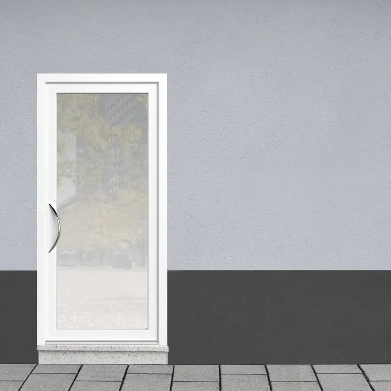 Portoncino d'ingresso Condo1 L 90 x H 210 cm in alluminio bianco, apertura spingere a destra