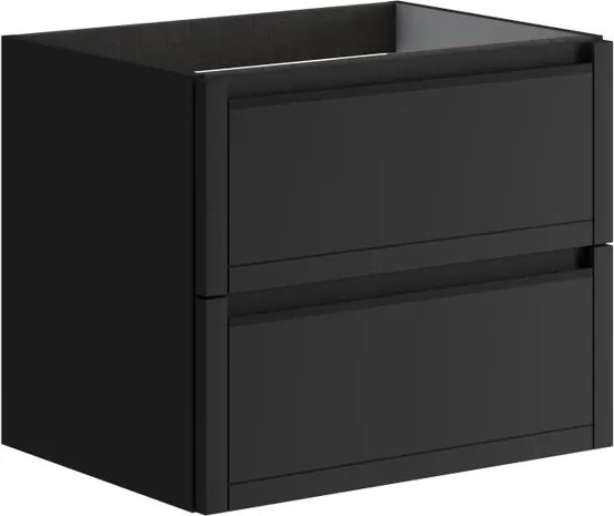 Mobile da bagno sospeso sotto lavabo L 59.5 x H 50 x P 45.5 cm antracite opaco, 2 cassetti TRATTO