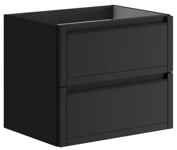 Mobile da bagno sotto lavabo TRATTO antracite opaco L 59.5 x H 50 x P 45.5 cm 2 cassetti, lavabo non incluso