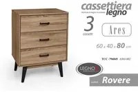 Cassettiera piccola como stile urban cm 60 x 40 x 80 h