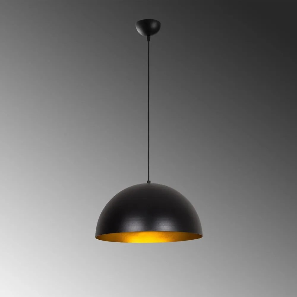 Lampadario nero con paralume in metallo ø 40 cm Sivani – Opviq lights