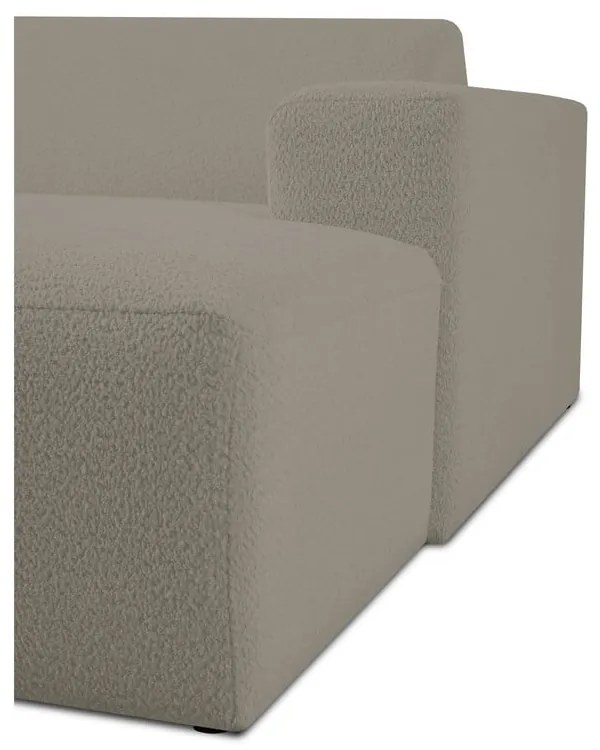 Modulo divano marrone chiaro in tessuto bouclé (angolo destro) Roxy - Scandic