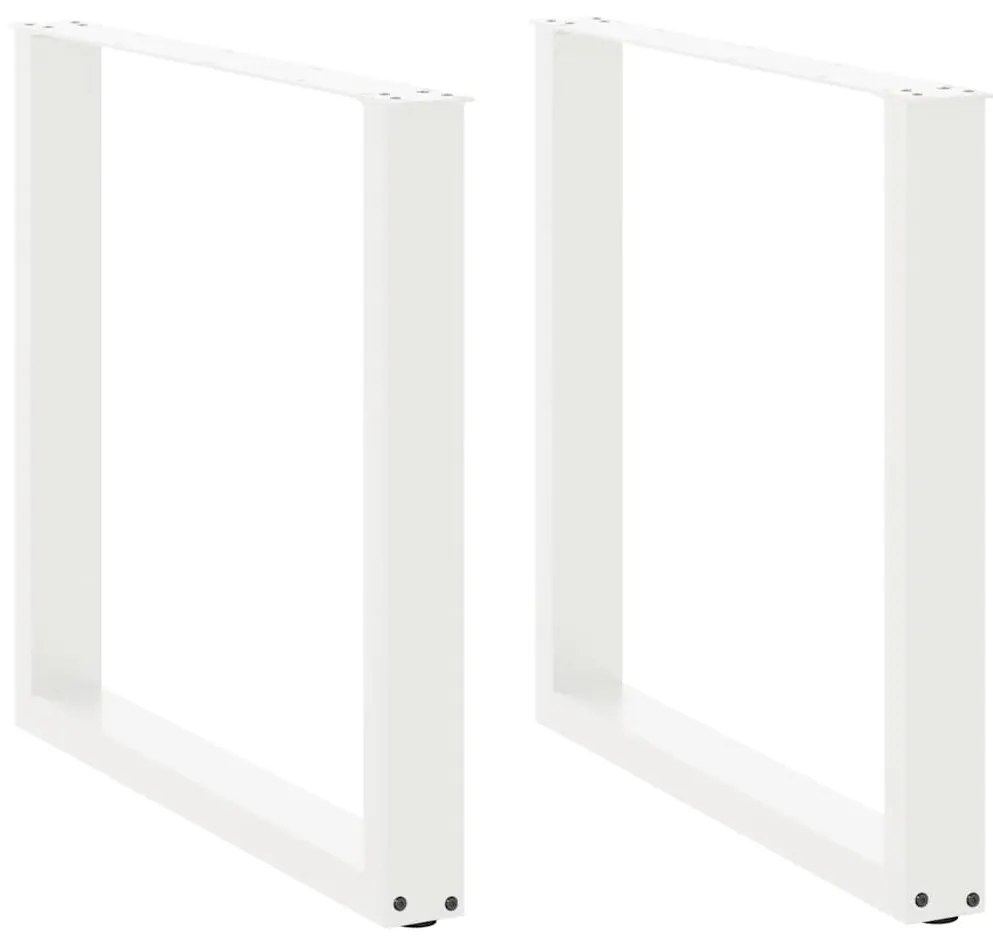 Gambe Tavolo Pranzo A U 2 Pz Bianco 80x(72-73) Cm Acciaio /