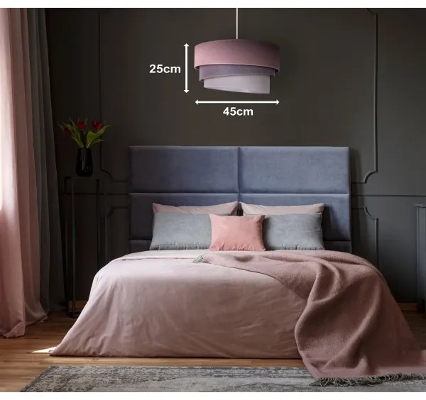 Duolla - Lampadario a sospensione con filo TRIO 1xE27/15W/230V diametro 45 cm rosa/grigio/bianco