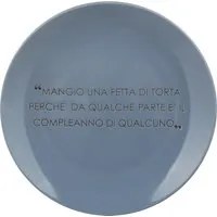 Piatto frutta blu 19 cm stoneware scritta Quotes