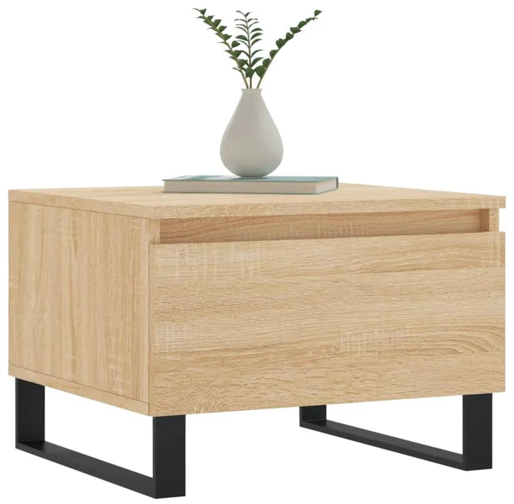 Tavolino da salotto rovere sonoma 50x46x35 cm legno multistrato