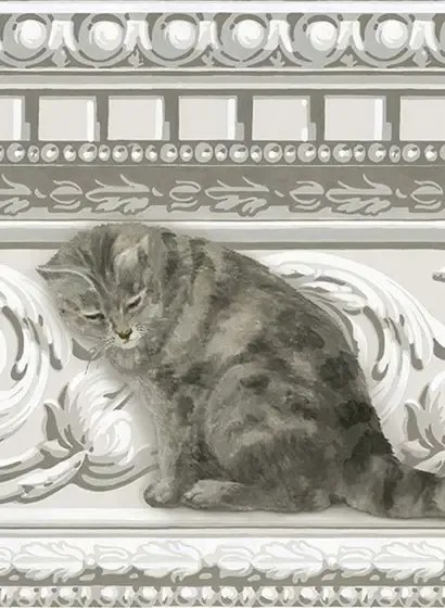 Cole & Son Carta da parati Paddy & Louis - Grey/ White