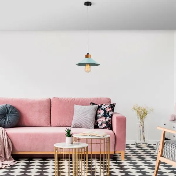 Lampada a sospensione con cavo MANAVGAT 1xE27/40W/230V blu/marrone