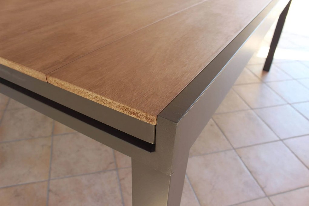 VIDUUS - set tavolo in alluminio e polywood cm 200/300 x 95 x 75 h con 6 poltrone Viduus