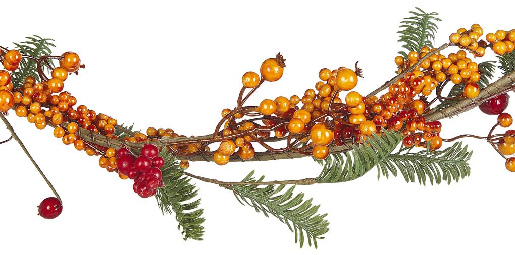 Festone natalizio verde e arancione 150 cm OURENSE Beliani