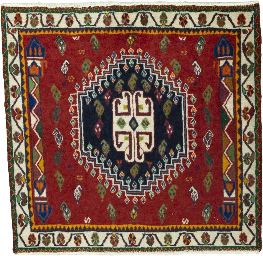 Shiraz Tappeto persiano 70x60 Rosso (Iran) Annodato A Mano