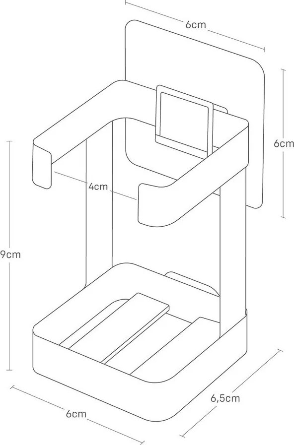 Supporto per apparecchiature per la cura della pelle in metallo bianco Film Hook - YAMAZAKI