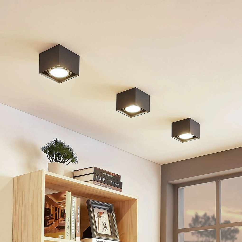 Faretto da soffitto Arcchio Mabel, 12 cm x 12 cm, grigio, GU10