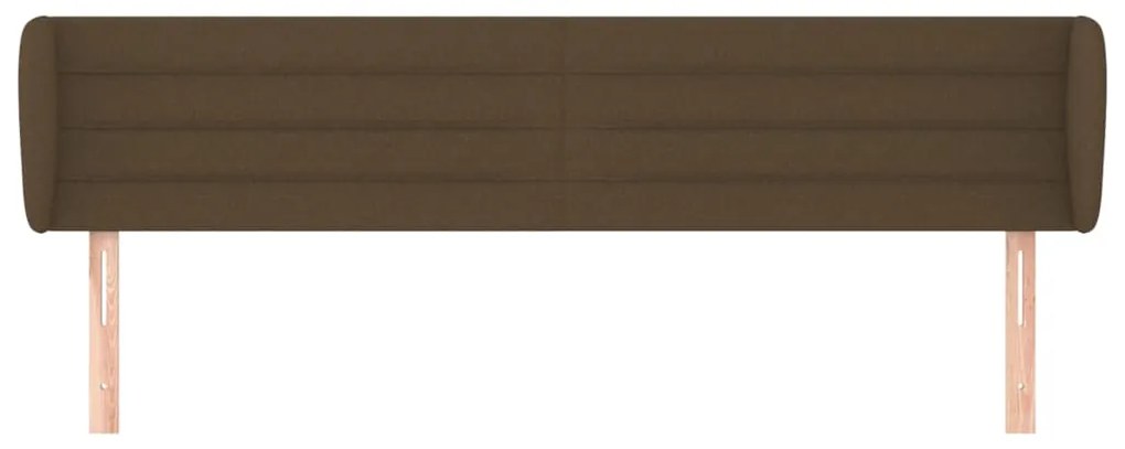 Testiera ad orecchio marrone scuro 203x23x78/88 cm in tessuto
