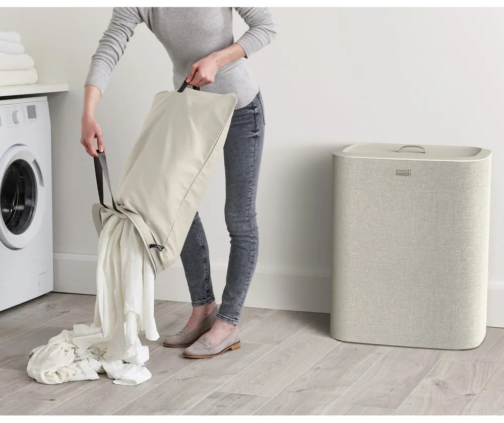 Cesta per il bucato beige in tessuto 2x45 l Tota – Joseph Joseph