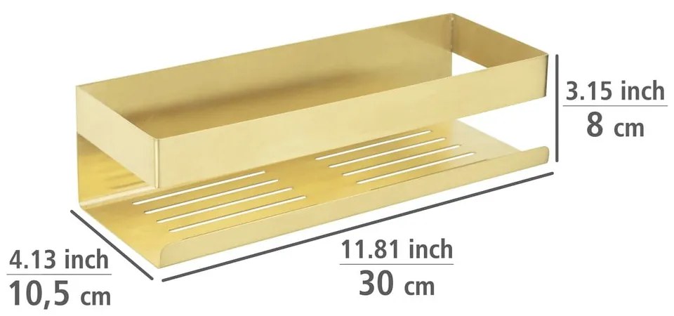 Mensola da bagno color oro adesiva in acciaio inox Genova Matt - Wenko