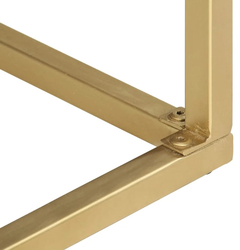 Tavolo consolle nero e oro 90x30x75cm legno massello di mango