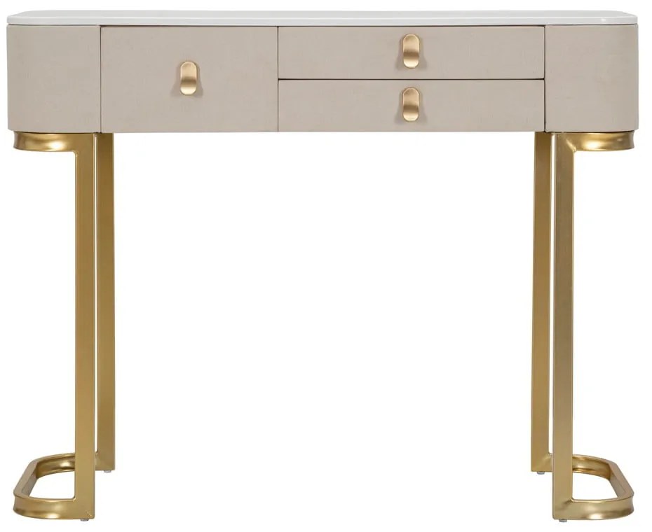 Consolle in beige-oro 40x100 cm Beauty - Mauro Ferretti