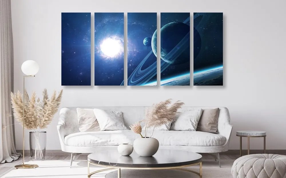 Quadri 5 pezzi – Pianeta nello spazio