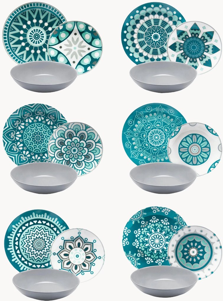 Servizio di piatti Mandala, 6 persone, set da 18