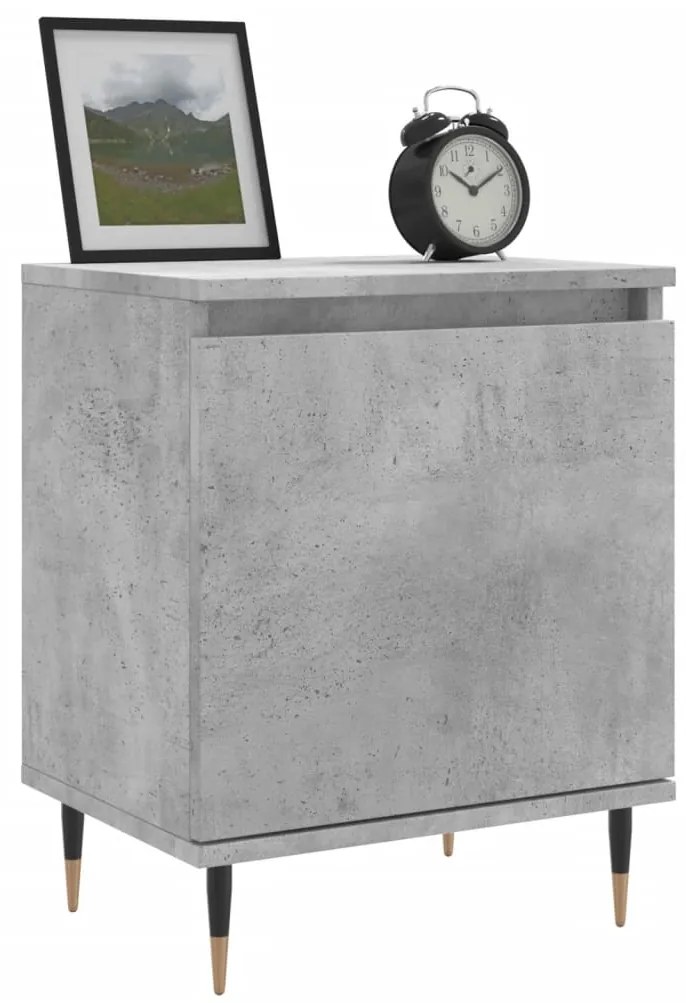 Comodini 2 pz Grigio Cemento 40x30x50 cm in Legno Multistrato