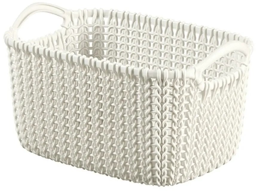 Cesto portaoggetti bianco , 3 l Knit - Curver