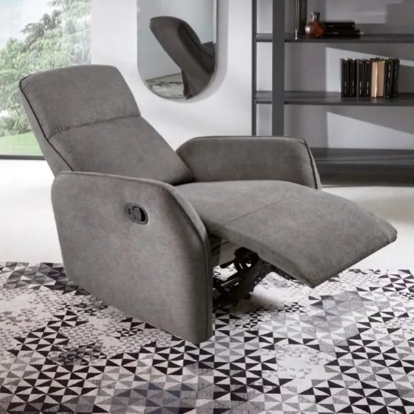 Poltrona recliner manuale in tessuto GALIZIA Grigio Scuro