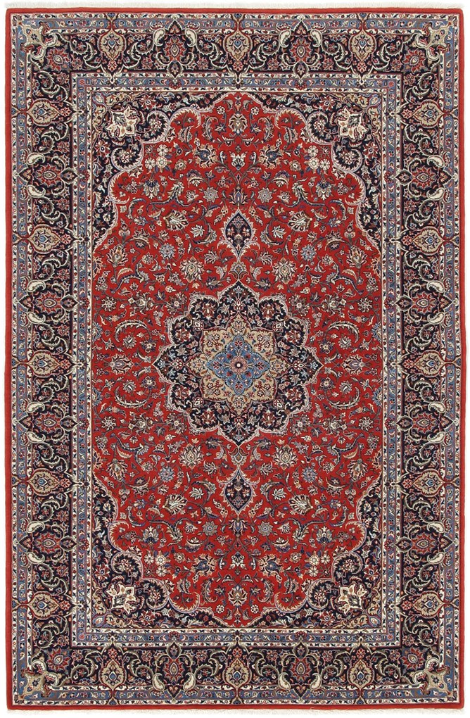 Isfahan Tappeto 220 x 140 (Iran) Annodato A Mano