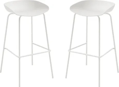 Sgabello in polipropilene Bianco con struttura in metallo - AGE 2 pezzi
