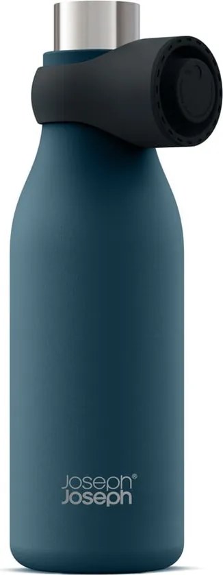 Bottiglia da viaggio in acciaio inox blu scuro 500 ml Loop - Joseph Joseph