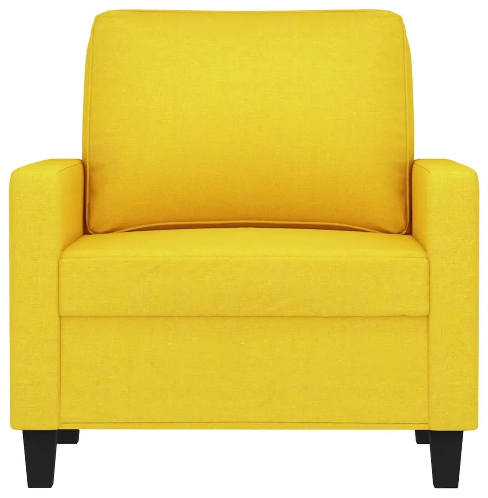 Poltrona giallo chiaro 60 cm in tessuto