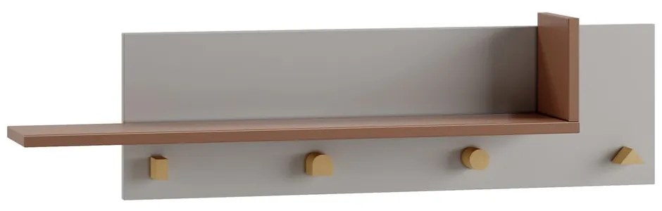 Appendiabiti da parete per bambini grigio chiaro/naturale Cube - Pinio