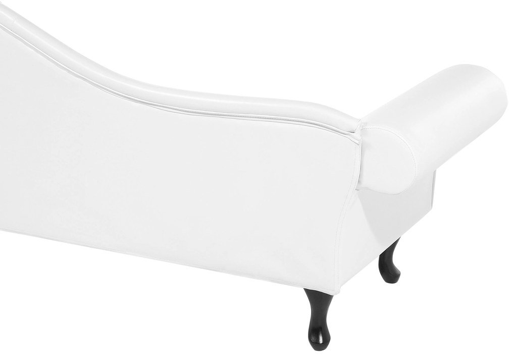 Chaise longue vintage destra in pelle sintetica bianca LATTES Beliani