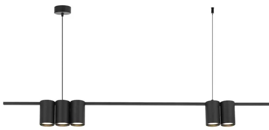 Lampadario a sospensione con filo GENESIS 5xGU10/8W/230V nero