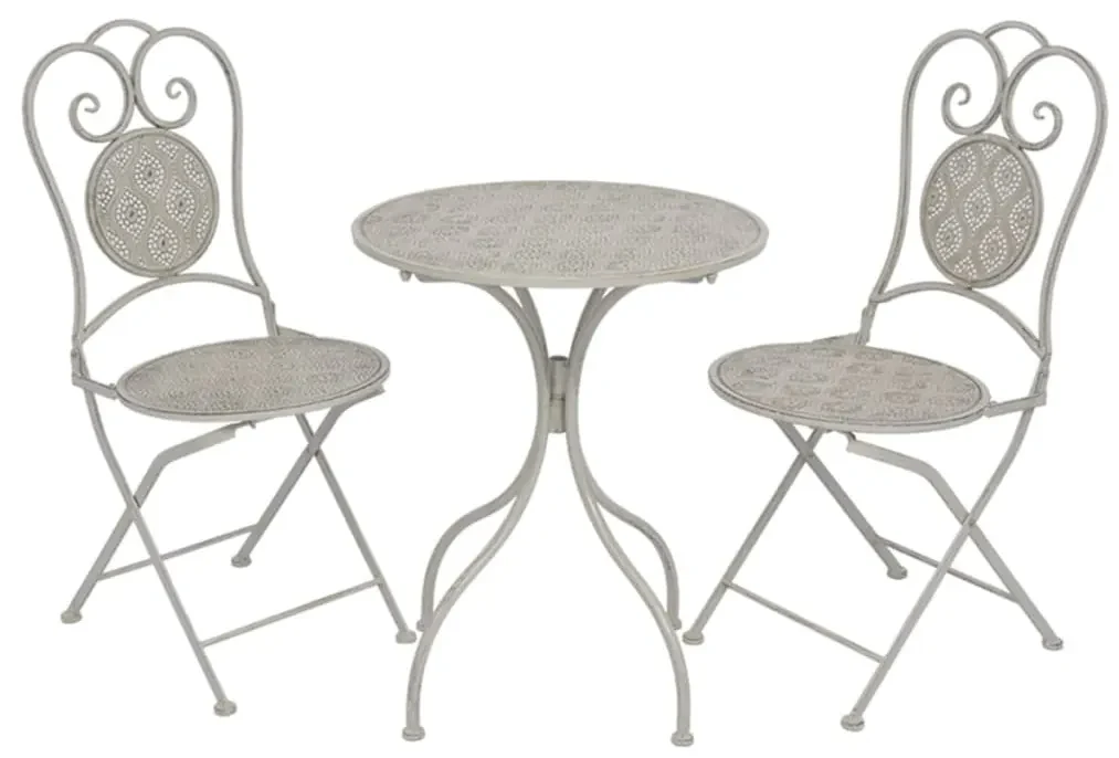 Set da bistrò 3 pz in acciaio grigio