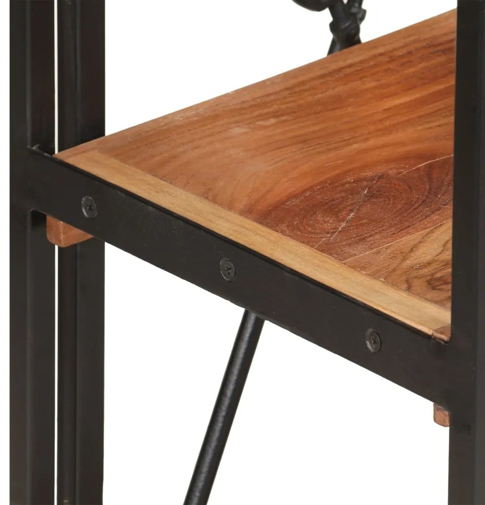 Libreria a 3 ripiani 60x30x80 cm in legno massello di acacia