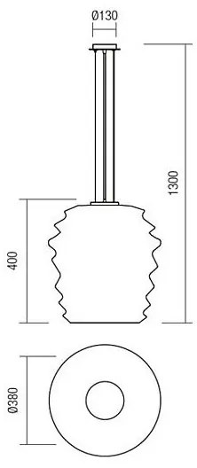 Redo 01-1142 - Lampadario sospeso su cavo MAGMA 1xE27/42W/230V Ø 38 cm cromo lucido/bianco