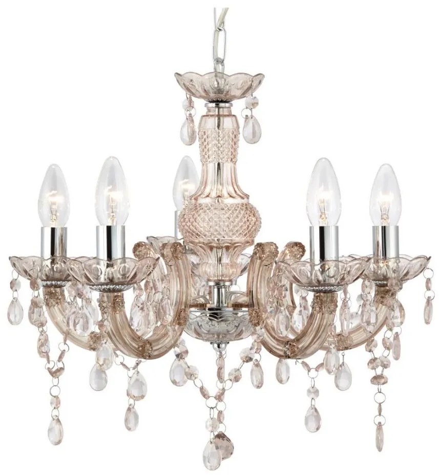 Searchlight - Lampadario a sospensione con catena MARIE 5xE14/40W/230V