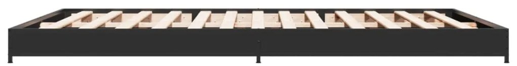 Giroletto nero 150x200 cm in legno multistrato e metallo