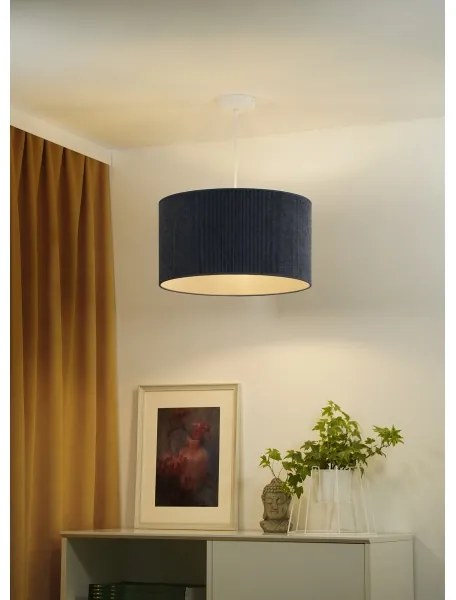 Duolla - Lampadario a sospensione con filo CORDUROY 1xE27/15W/230V diametro 40 cm blu scuro