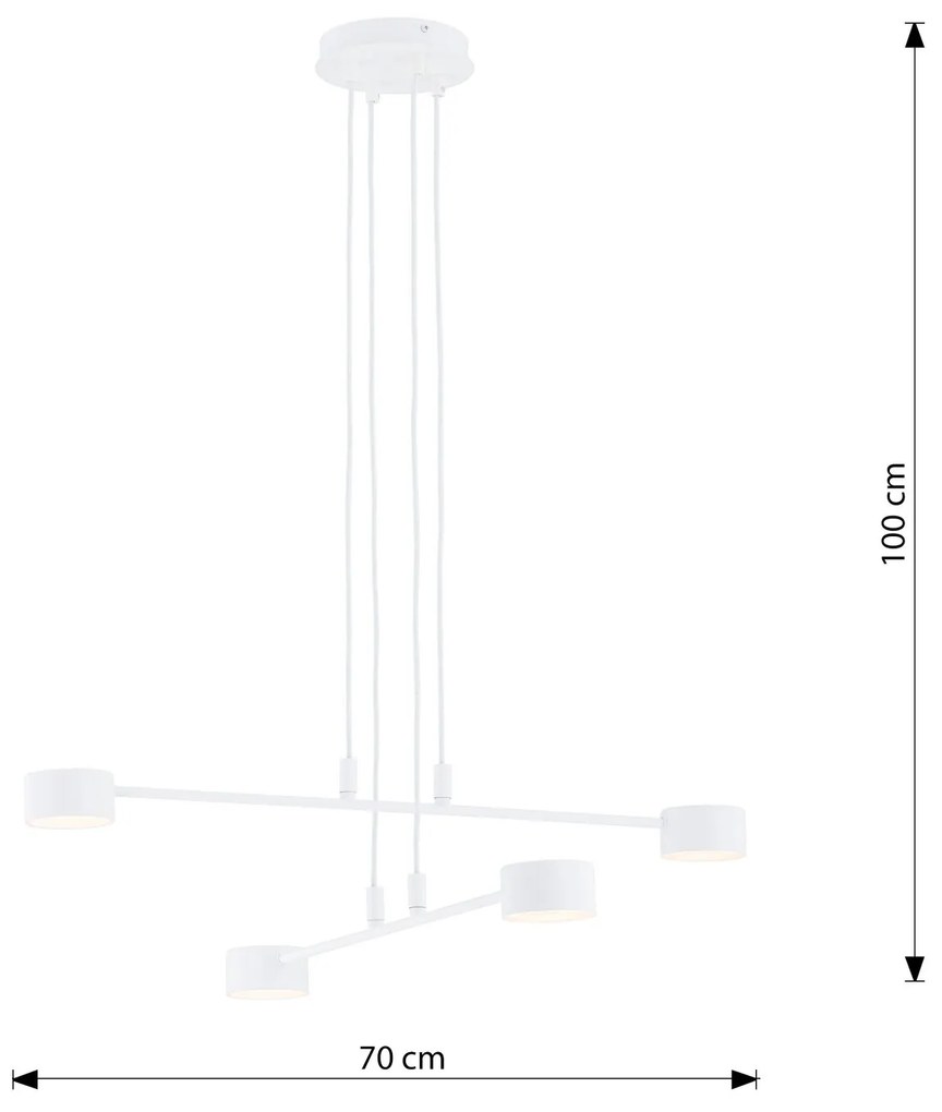 Sospensione Moderna Modus 4 Luci In Acciaio Bianco